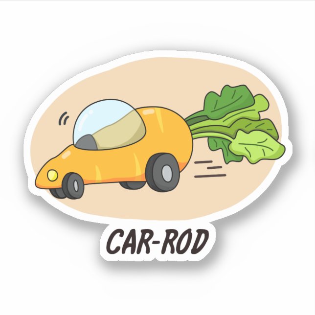 Pegatina Coche-rod Funny Carrot Pun (Anverso)
