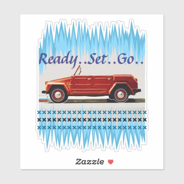 Pegatina coche vintage (Hoja)