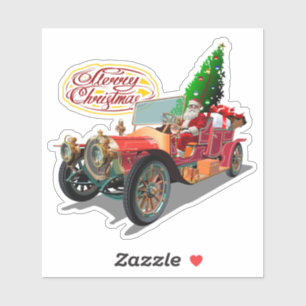 Pegatina coche vintage de los navidades