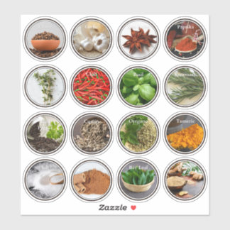 Pegatina Cocina moderna Culinaria hierbas especias Jar Labe