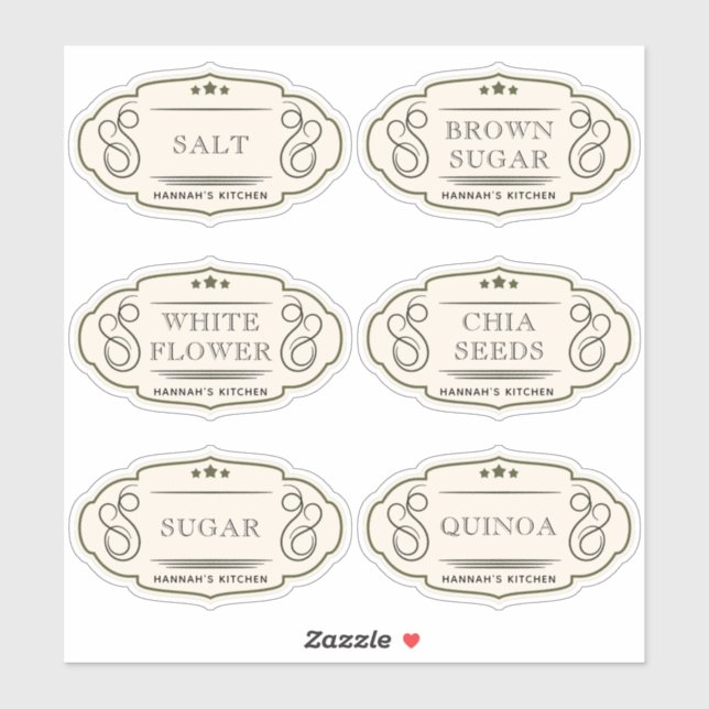 Pegatina Cocina vintage y almacenamiento de paneles (Hoja)