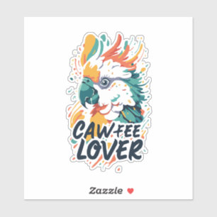 Pegatina Cockatoo Coffee Lover