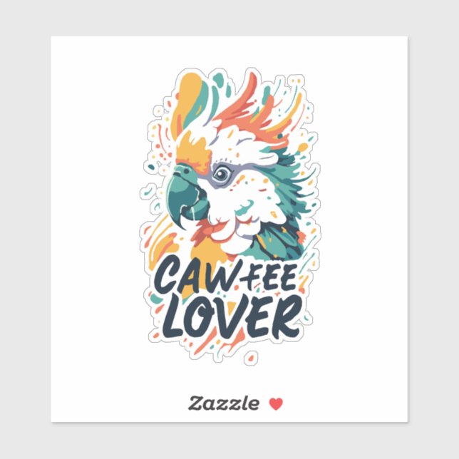 Pegatina Cockatoo Coffee Lover (Hoja)