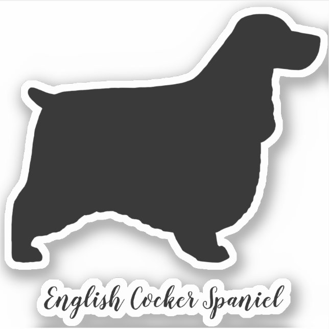 Pegatina Cocker inglés Spaniel Dog Silhouette Vinyl (Anverso)