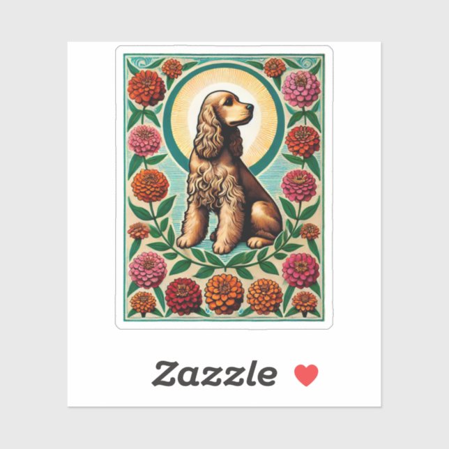 Pegatina Cocker Spaniel (Hoja)