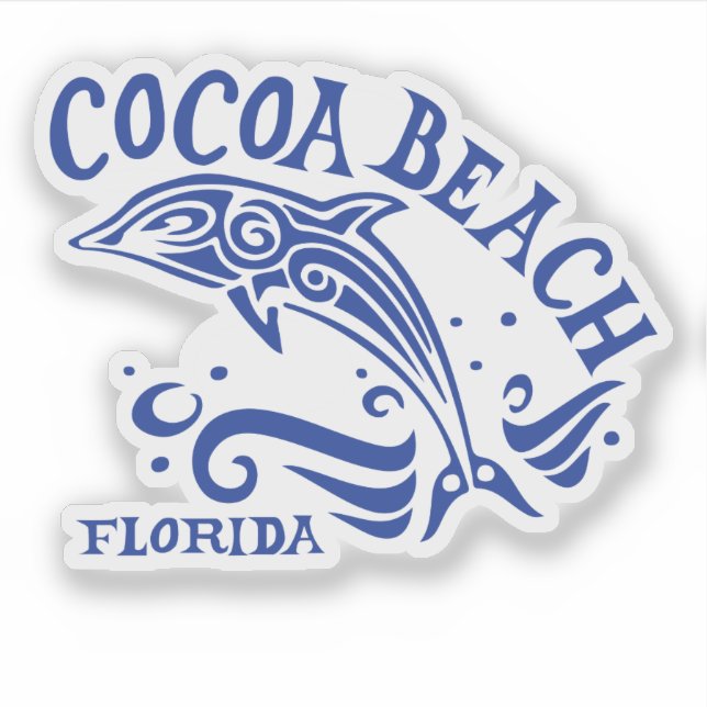Pegatina Cocoa Beach Florida with Dolphin (Anverso)