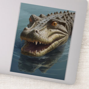 Pegatina Cocodrilo fuerte con vida silvestre de ojos perezo