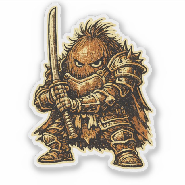 Pegatina Coconut Crusader — Funny Tropical Fruit Heavy  (Anverso)