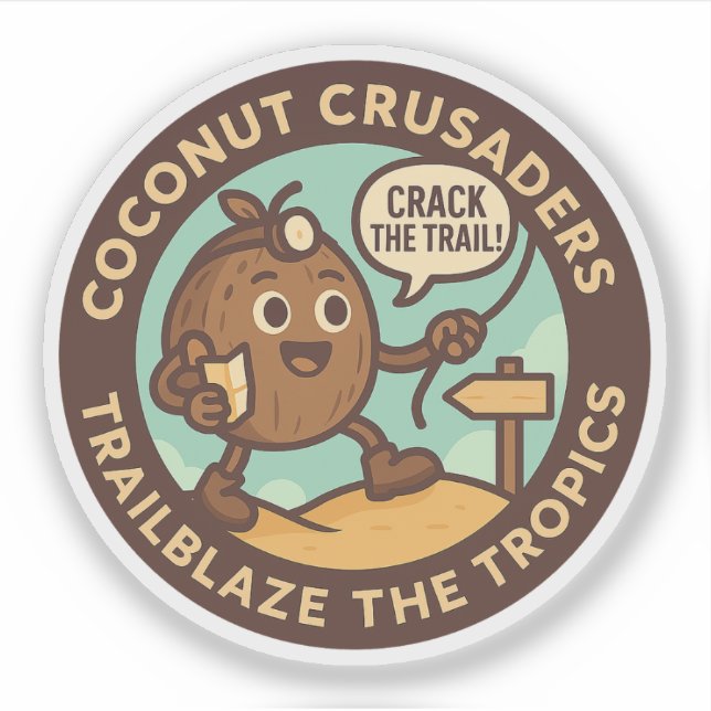 Pegatina Coconut Crusaders Trailblaze The Tropics (Anverso)