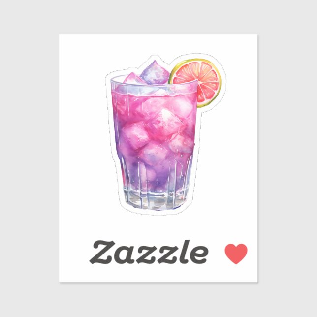 Pegatina Cóctel rosa Lemonade (Hoja)