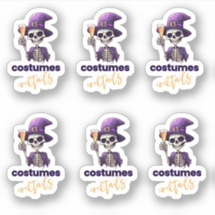 Pegatina Cócteles y disfraces de Skelton morado