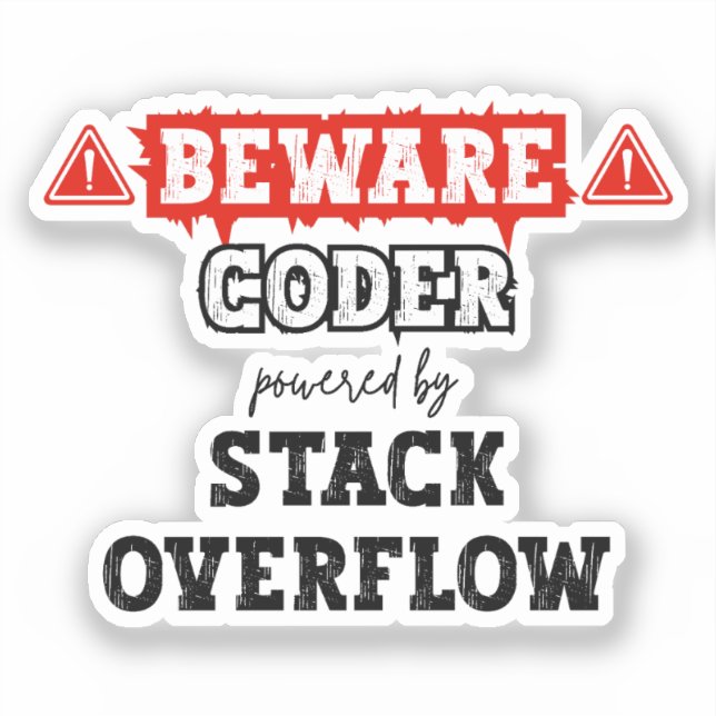 Pegatina Coder Alimentado Por Desbordamiento De Pila | Prog (Anverso)