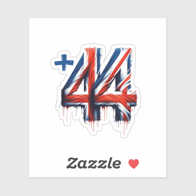 Pegatina Código de país del Reino Unido (Hoja)