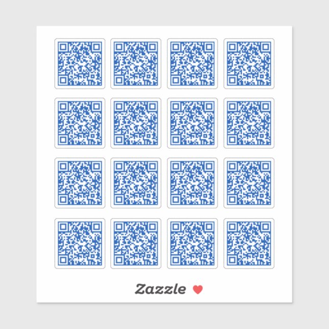 Pegatina Código QR Azul Cobalto en Vinilo Cortado con Láser (Hoja)