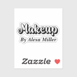 Pegatina código QR de maquillaje negro y gris de moda minim