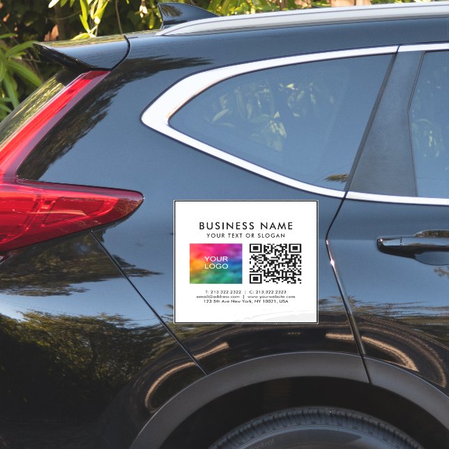 Pegatina Código QR del cliente Modelo de texto para logotip (Lado del coche)
