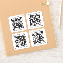 Pegatina Código QR dos líneas de texto encima y debajo del