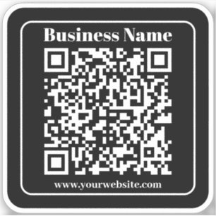 Pegatina Código QR editable Estilo moderno negro y blanco r