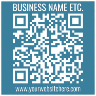 Pegatina Código QR editable Ocean Blue
