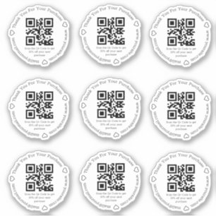 Pegatina código qr elegante descuento para pequeñas empresa