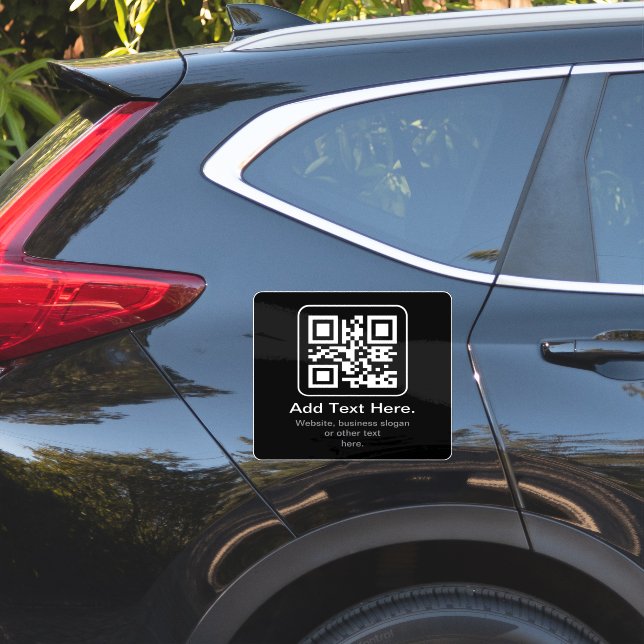 Pegatina Código QR escaneable moderno | Blanco, negro y gri (Lado del coche)