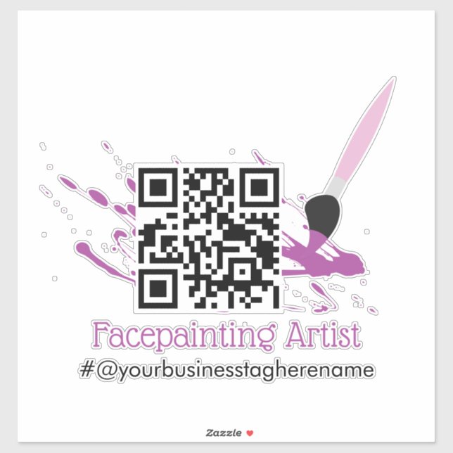 Pegatina Código QR Facepainter Nombre comercial Decal de co (Hoja)