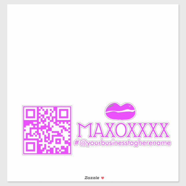 Pegatina Código QR Lipgloss Business Name Car Decal (Hoja)