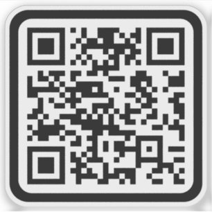 Pegatina Código QR moderno editable   Blanco negro o cualqu