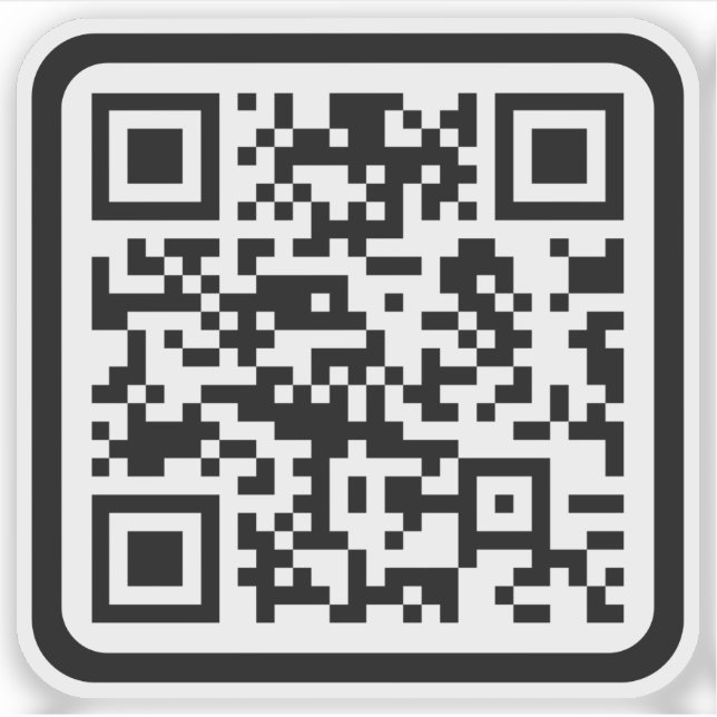 Pegatina Código QR moderno editable | Blanco negro o cualqu (Anverso)