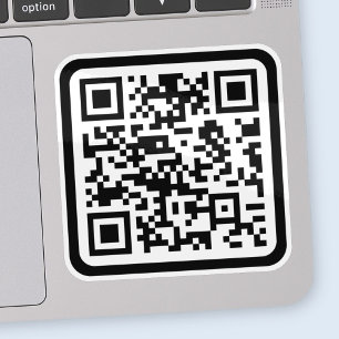 Pegatina Código QR moderno editable Blanco negro o cualqu