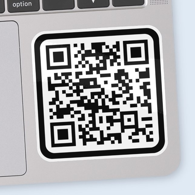 Pegatina Código QR moderno editable | Blanco negro o cualqu (Subido por el creador)