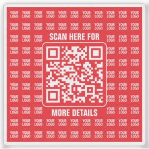 Pegatina Código QR promocional (editable) con patrón de log