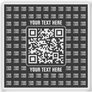 Pegatina Código QR promocional (editable) con patrón de log