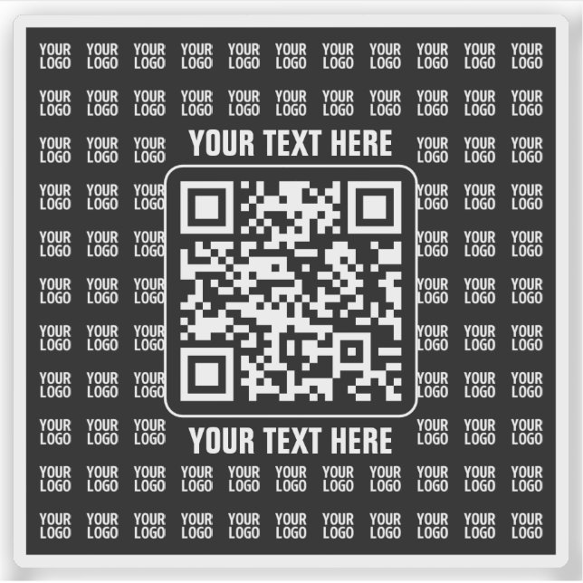 Pegatina Código QR promocional (editable) con patrón de log (Anverso)