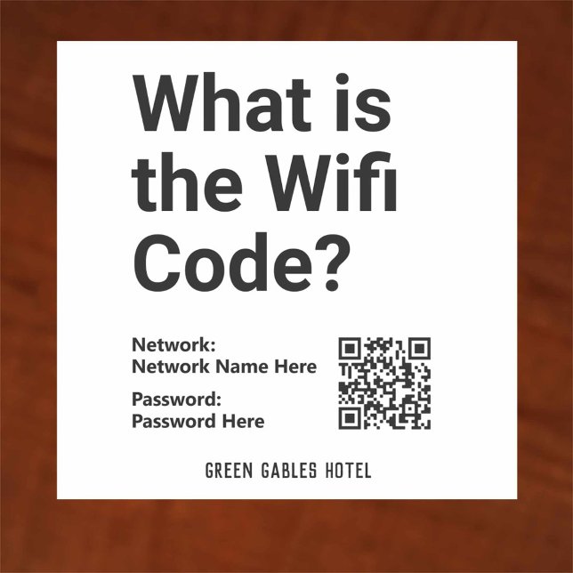 Pegatina Código WiFi con código QR en un (Subido por el creador)