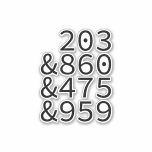 Pegatina Códigos de área de Connecticut