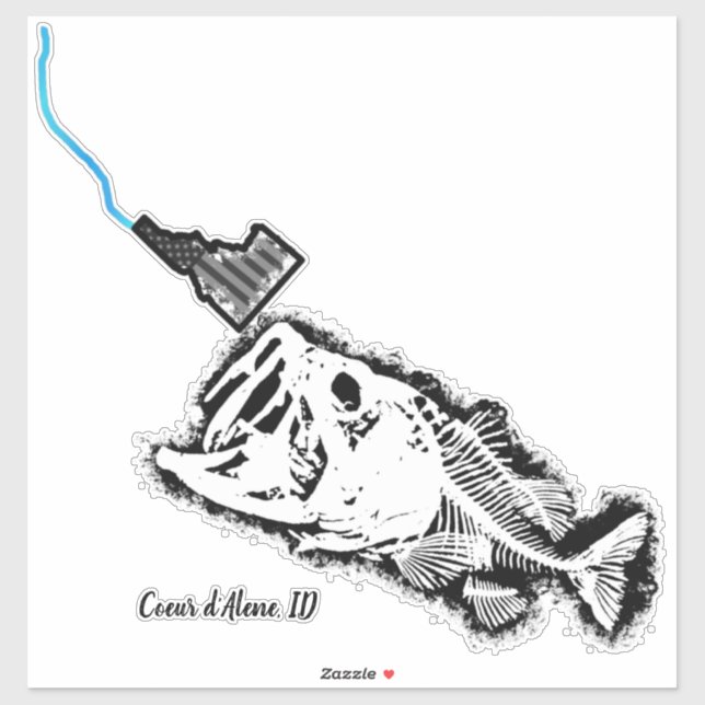 PEGATINA COEUR D'ALENE - PATRIOTA DE IDENTIFICACIÓN DE HUEL (Hoja)