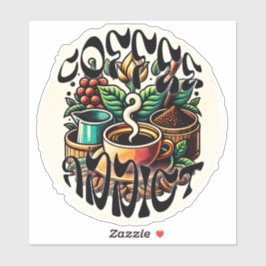 Pegatina Coffee Addict