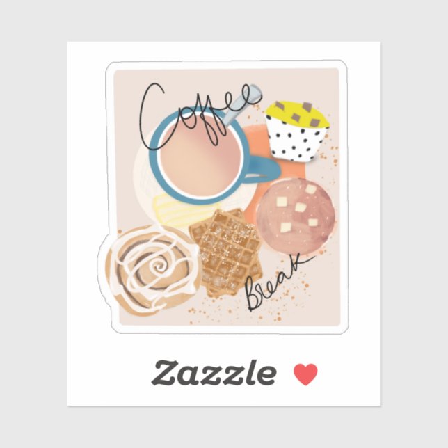 Pegatina Coffee Break (Hoja)