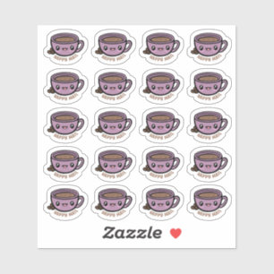 Pegatina Coffee Cup Happy Mail Personalizado-Cut Vinyl Pega