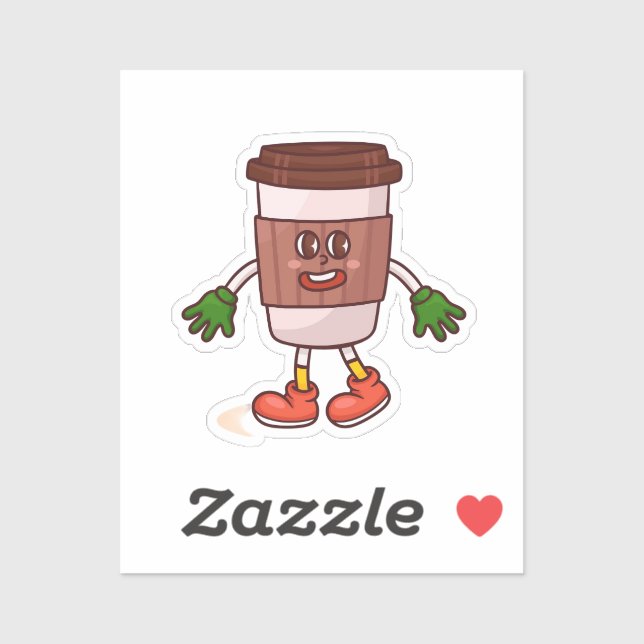Pegatina Coffee divertido (Hoja)