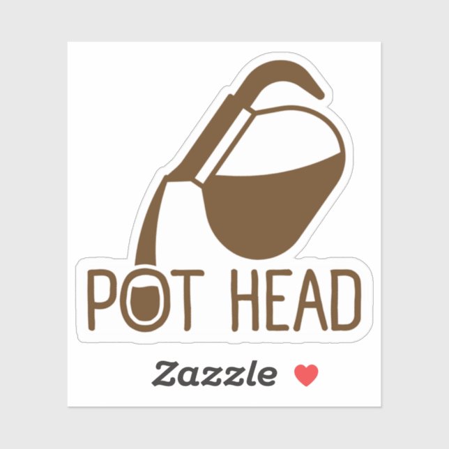Pegatina Coffee Drinker Pot Head (Hoja)