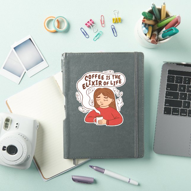 PEGATINA COFFEE ELIXIR QUOTE (Funda para iPad)