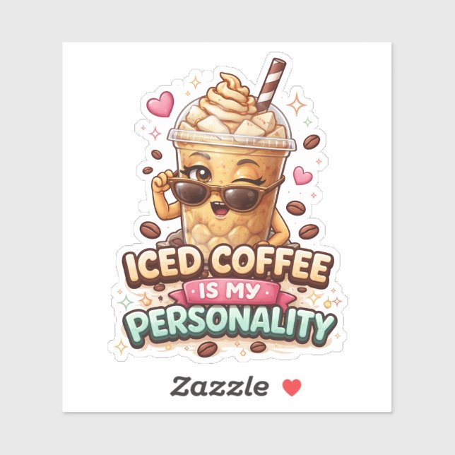 Pegatina Coffee Is My Personality Custom-Cut Vinyl Sticker (Hoja)
