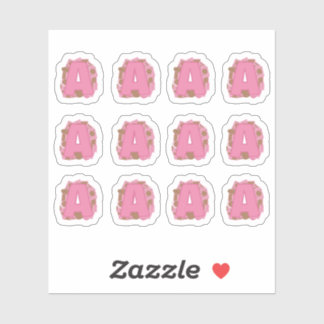 Pegatina Coffee Letter A: Monogram Initial Sheet