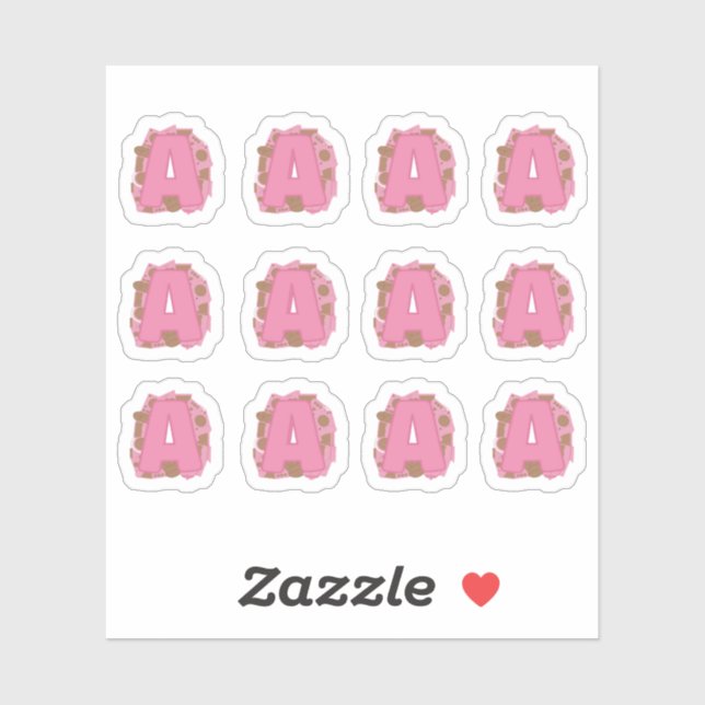 Pegatina Coffee Letter A: Monogram Initial Sheet (Hoja)