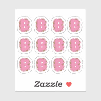 Pegatina Coffee Letter B: Monogram Initial Sheet