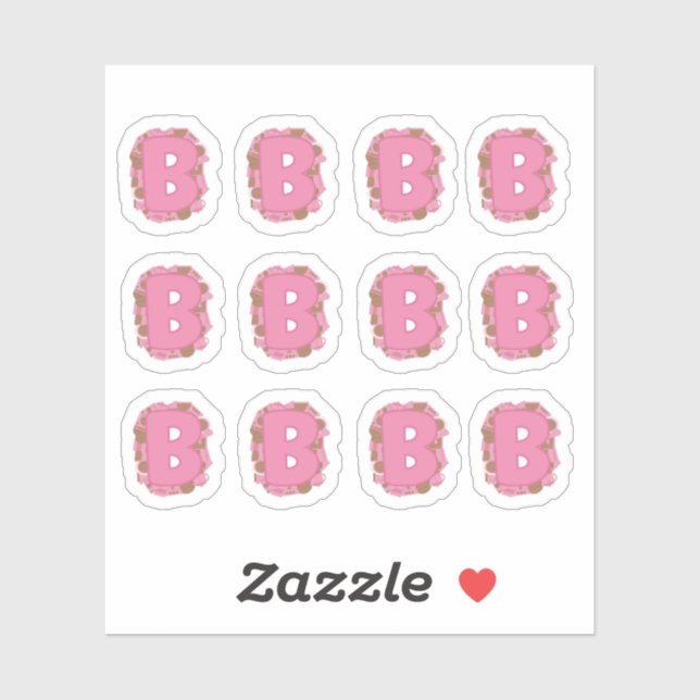 Pegatina Coffee Letter B: Monogram Initial Sheet (Hoja)