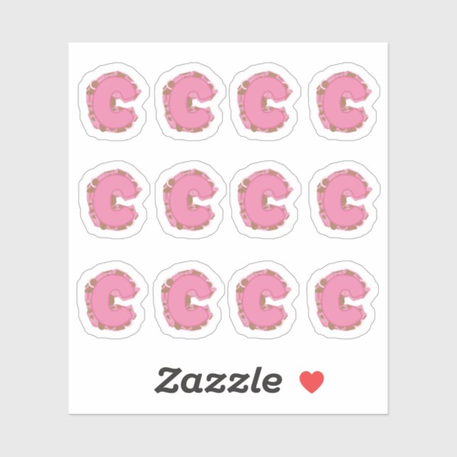 Pegatina Coffee Letter C: Monogram Initial Sheet (Hoja)