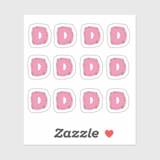 Pegatina Coffee Letter D: Monogram Initial Sheet